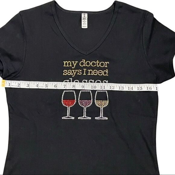 “My Doctor Says” Rhinestone T-Shirt • Medium • NWOT - Picture 8 of 10